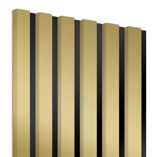 Leseni panel na črni podlagi HDF, zlato metalik, 30x275cm