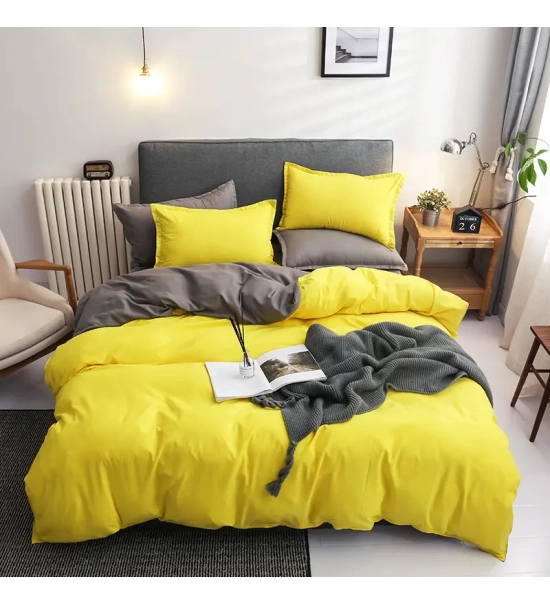 Posteljnina 200x220cm, GLOW yellow, 4 delna