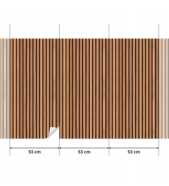 Tapete LESENI LAMELE Imitacija 3D DESK hrast, 53x300cm