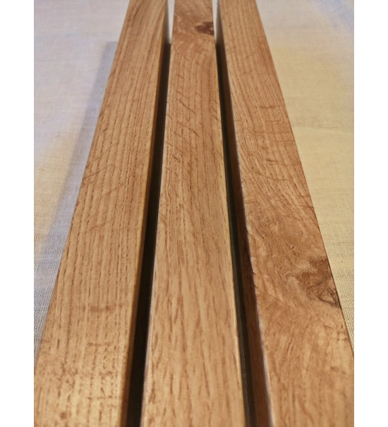 3D dekorativne lamele HRAST WOTAN, lesene letvice za stena ali strop (28x37 mm)