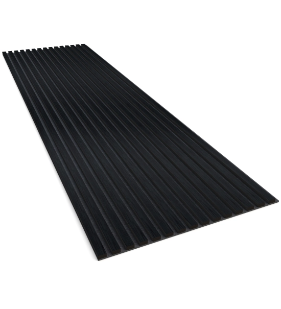 Akustični leseni panel, furnir, oglje hrast (črni filc), 240x60cm (1,44 m2)