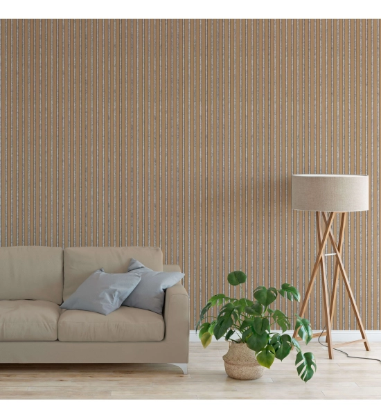 Akustični leseni panel, furnir, hrast (siv filc), 240x60cm (1,44 m2)