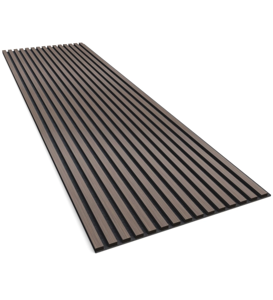 Akustični leseni panel, furnir, meranti (črni filc), 240x60cm (1,44 m2)
