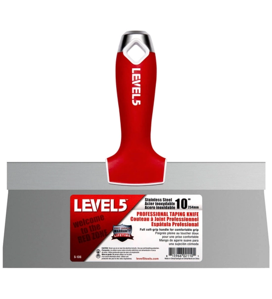 25 cm lopatica za mavčne plošče, nerjavečega jekla, mehkim ročajem LEVEL5 5-136