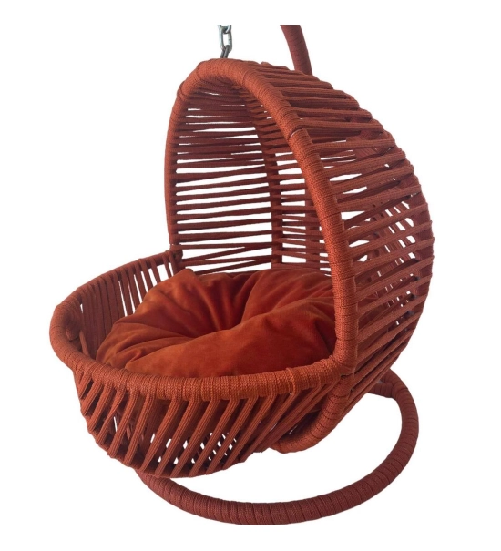 Gugalno ležišče za mačke in majhne pse z mehko blazino, oranžna