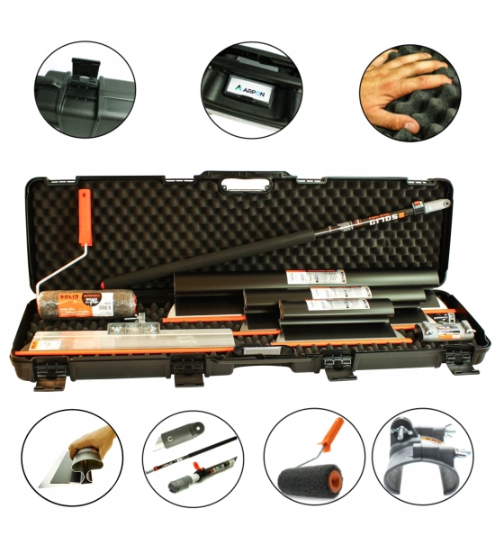 Komplet nožev za kitanje z izravnalno maso in valjčkom v kovčku SOLID