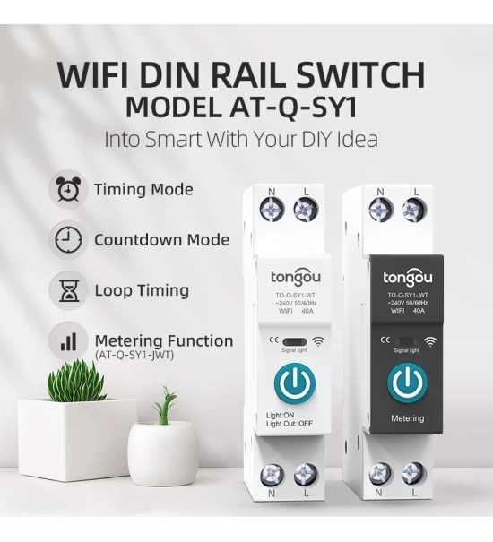 Wi-Fi Pametni inštalacijski odklopnik brez merjenjem 1P 10-63A, DIN letev