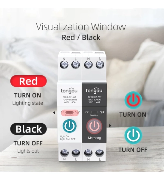 Wi-Fi Pametni inštalacijski odklopnik brez merjenjem 1P 10-63A, DIN letev