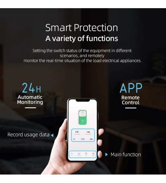 Wi-Fi Pametni inštalacijski odklopnik brez merjenjem 1P 10-63A, DIN letev