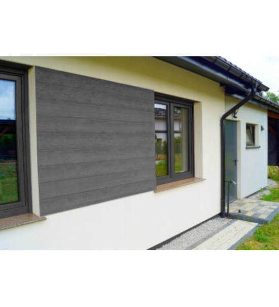 Fasadna obloga v roli, imitacija lesa, antracit, 260 cm x 18 cm x 0,3 cm (0,47 m²)