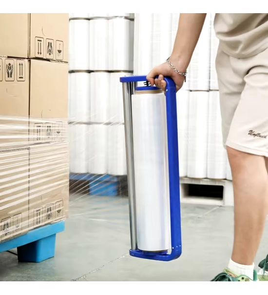 PVC stretch film dispenser, hand held, for 2-5 kg film rolls