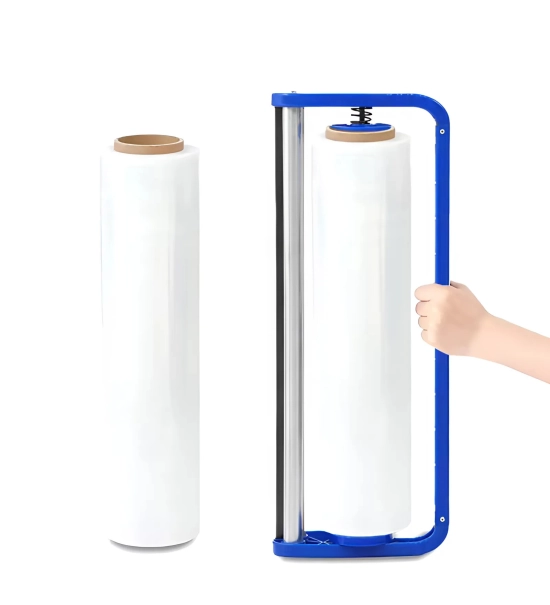 PVC stretch film dispenser, hand held, for 2-5 kg film rolls