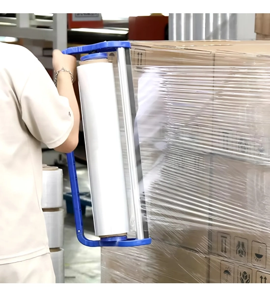 PVC stretch film dispenser, hand held, for 2-5 kg film rolls