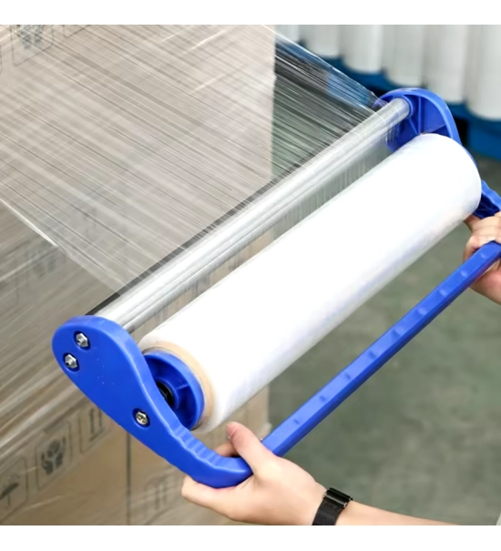 PVC stretch film dispenser, hand held, for 2-5 kg film rolls