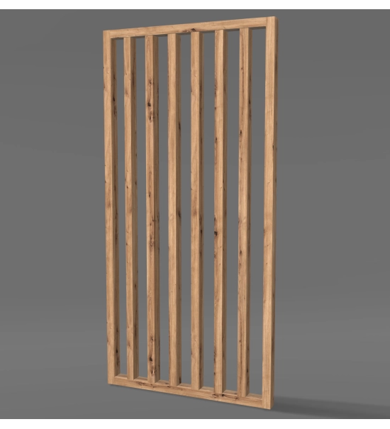 Lesena predelna stena, pripravljena za montažo, hrast rustik