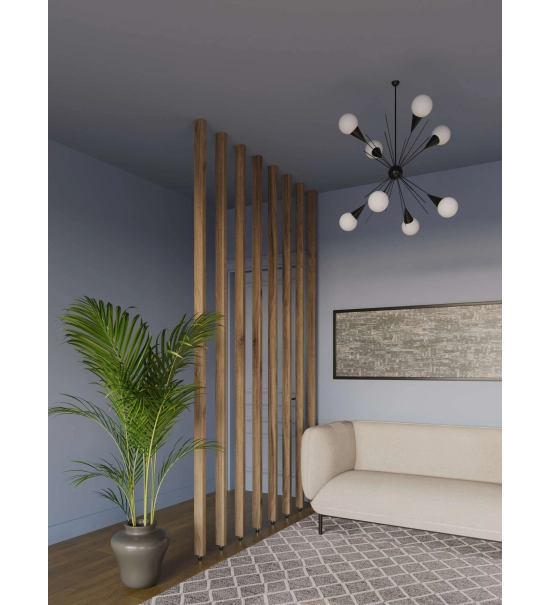 Lesena predelna stena, pripravljena za montažo, hrast rustik