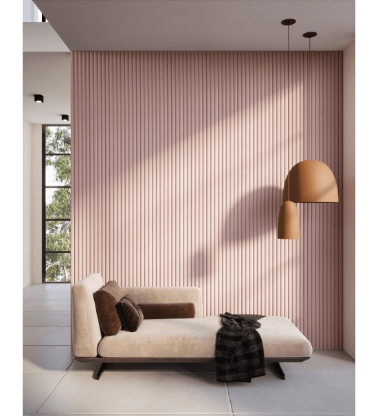 GRILL stenski panel, masivni les, vodoodporen, CANDY ROZA, 147x2750 mm (0.40 m²)