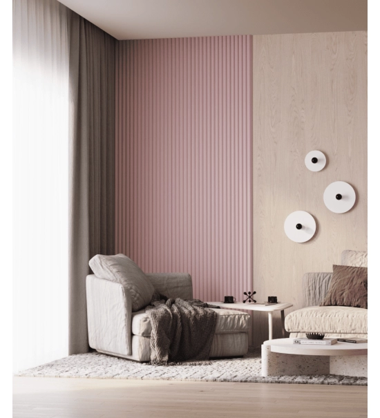 GRILL stenski panel, masivni les, vodoodporen, CANDY ROZA, 147x2750 mm (0.40 m²)