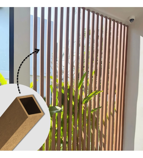 WPC leseni brisolej FS-03A, brušena tekstura, SVETLI HRAST, 50x50x2900 mm