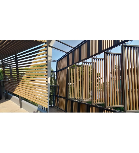 WPC leseni brisolej FS-03A, brušena tekstura, SVETLI HRAST, 50x50x2900 mm