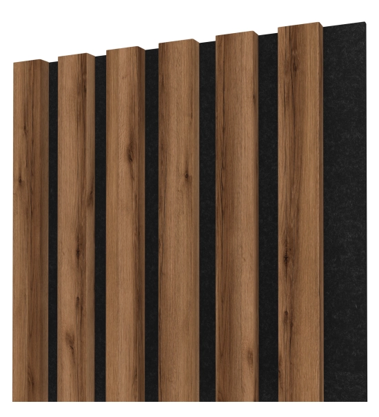 Akustični leseni panel, hrast dulano, 28x275cm (0.77 m²)