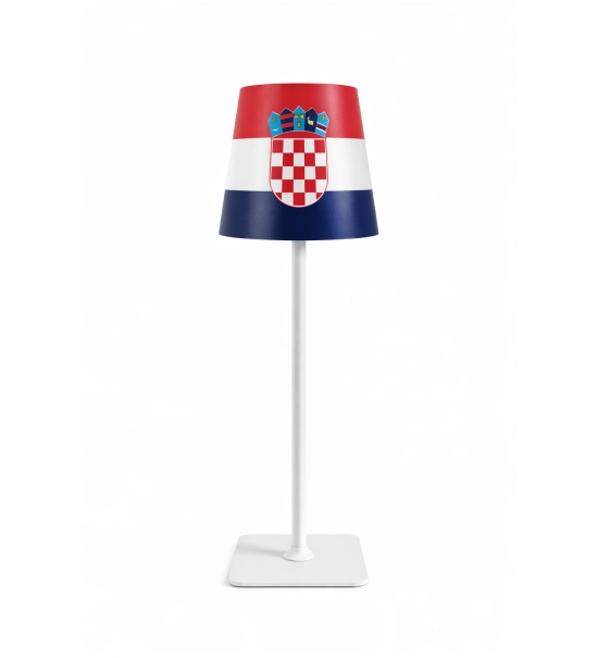 Namizna svetilka za restavracije, motiv HRVAŠKE ZASTAVE, polnilna, baterija 3600 mAh