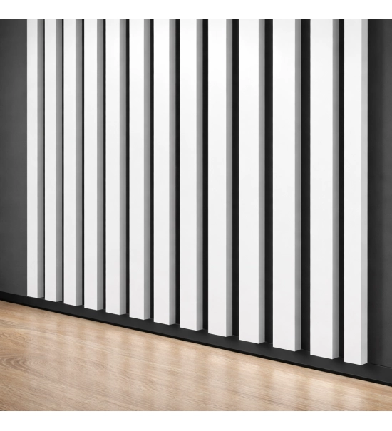 3D dekorativne lamele za stene in strop, lesena letev (belo) 16x28mm