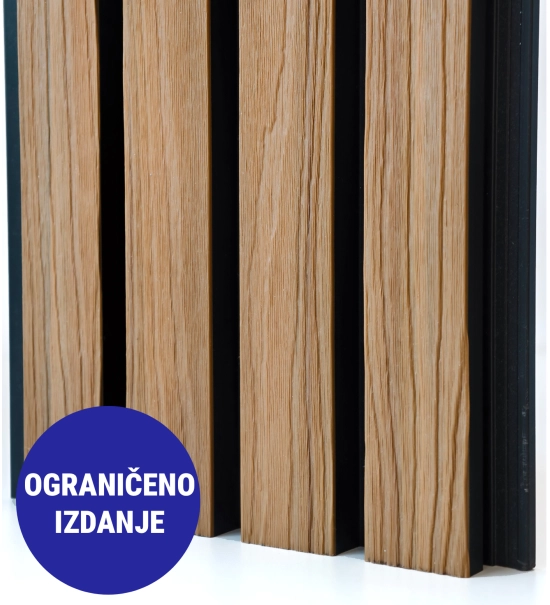 WPC fasadni panel TIK/ČRNA, tekstura LESNA STRUKTURA 2K26, 219x2900 mm, dvobarven (0,63 m²)