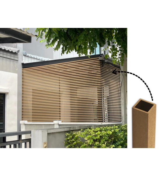 WPC leseni brisolej FS-03A, brušena tekstura, SVETLI HRAST, 50x50x2900 mm