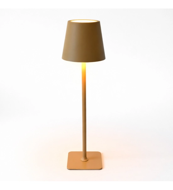 Namizna svetilka za restavracije, BEŽ, z baterijo, polnilna, 3600 mAh