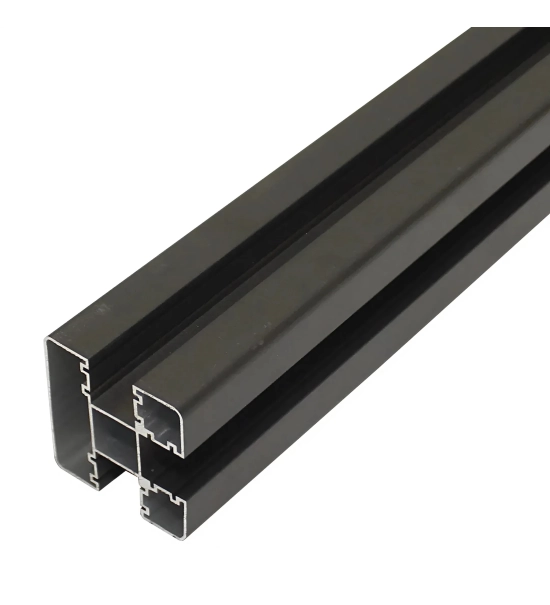 Aluminijasti steber za WPC ograjo, 70x70x1850 mm, črna