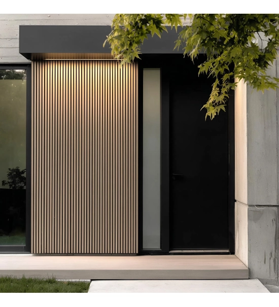 WPC fasadni panel, 223x26x2900 mm, SVETLI HRAST s črnimi fugami, 6 rešetk (0,64 m²)