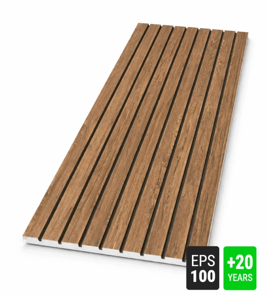Fasadni panel, imitacija lesa, DULANO TEMNI HRAST, 120x50x2 cm, stiropor (0.60 m²)