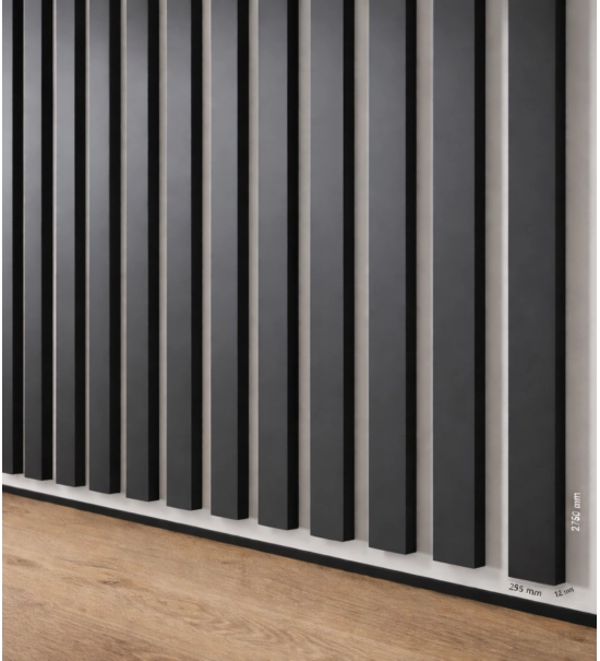 3D dekorativne lamele za stene in strop, lesena letev (antracit) 16x28mm