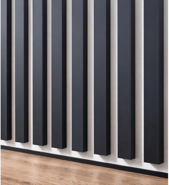 3D dekorativne lamele za stene in strop, lesena letev (antracit) 16x28mm