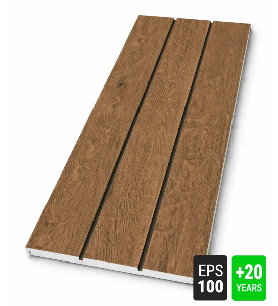 Fasadni panel, imitacija lesa, WOTAN HRAST, 120x50x2 cm, stiropor (0.60 m²)