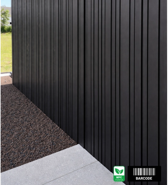 WPC fasadni panel BARCODE PREMIUM, 219x2900 mm, ČRNA (0,63 m²)
