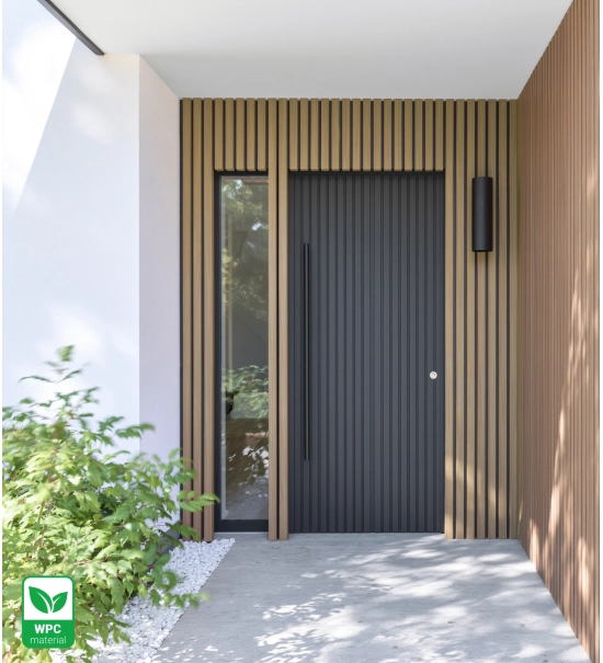 WPC fasadni panel, 219x2900 mm, dve barvi, SVETLI HRAST & ČRNA (0,63 m²)
