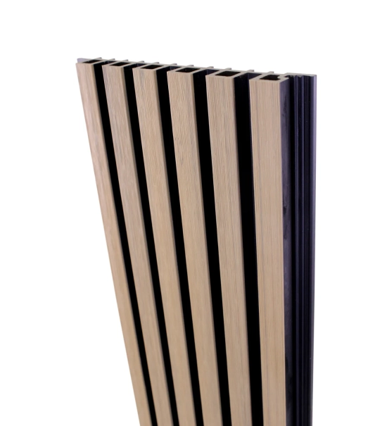 WPC fasadni panel, 223x26x2900 mm, SVETLI HRAST s črnimi fugami, 6 rešetk (0,64 m²)
