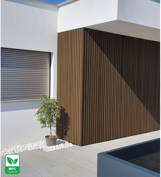 WPC fasadni panel TEAK TWIX MINI, 5 lamel, 217x2900 mm, brušena tekstura
