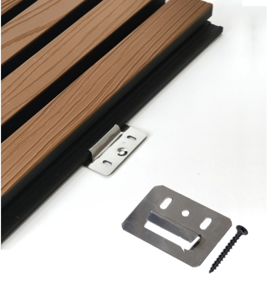 Kovinske sponke za WPC fasadne panele (20 kos) + vijaki