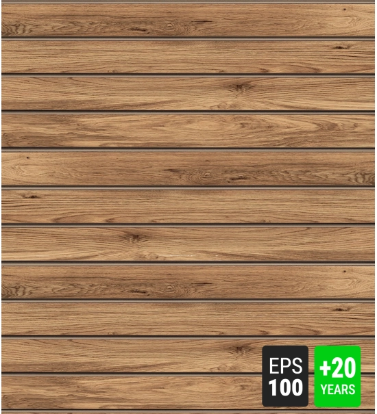 Fasadni panel, imitacija lesa, oreh, 120x50x2 cm, stiropor (0.60 m²)