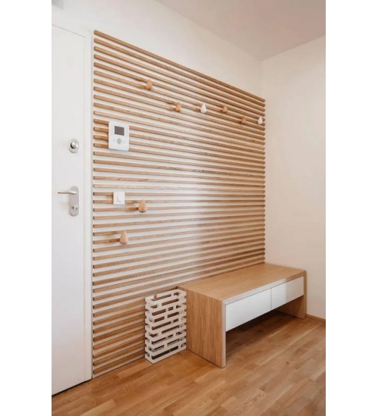 3D dekorativne lamele za stene in strop, lesena letev (naravni hrast) 16x28mm