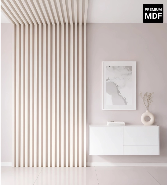 3D dekorativne lamele za stene in strop, lesena letev (belo) 16x28mm