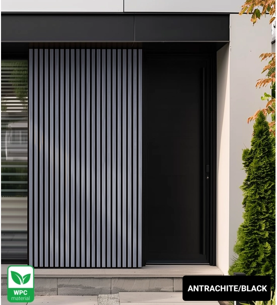 WPC fasadni panel SIVA/ČRNA, 219x2900 mm, dvobarvni (0,63 m²)