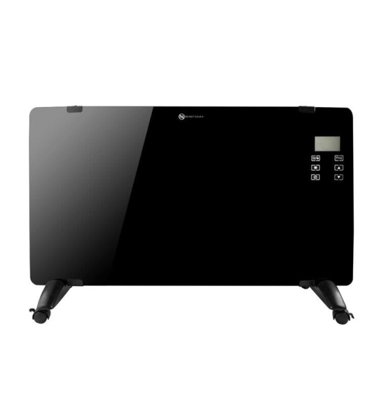 Črni panelni stekleni prenosni grelnik 2000W