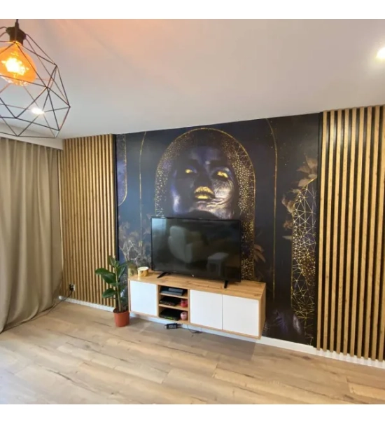 3D dekorativne lamele HRAST WOTAN, lesene letvice za stena ali strop (28x37 mm)