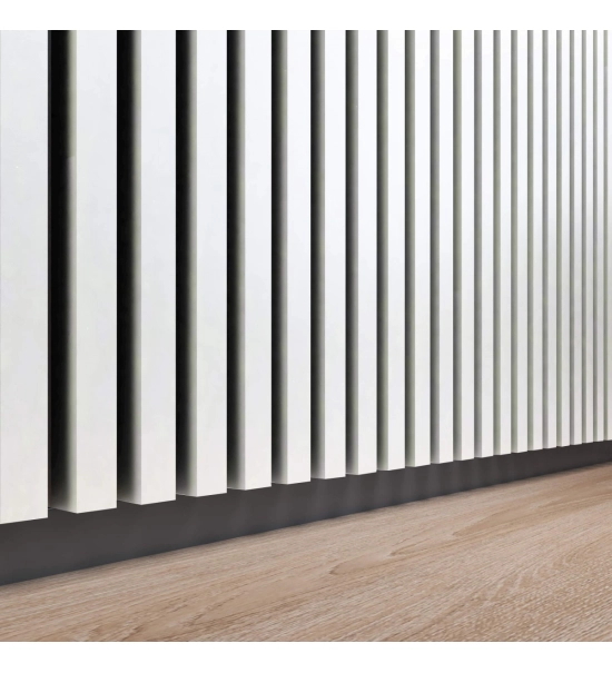 3D dekorativne lamele, lesene letvice za stena ali strop (28x37 mm) (belo)