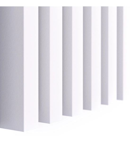 3D dekorativne lamele, lesene letvice za stena ali strop (28x37 mm) (belo)