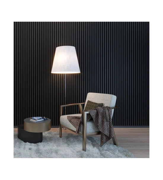 3D dekorativne lamele, lesene letvice za stena ali strop (28x37 mm) (črna)